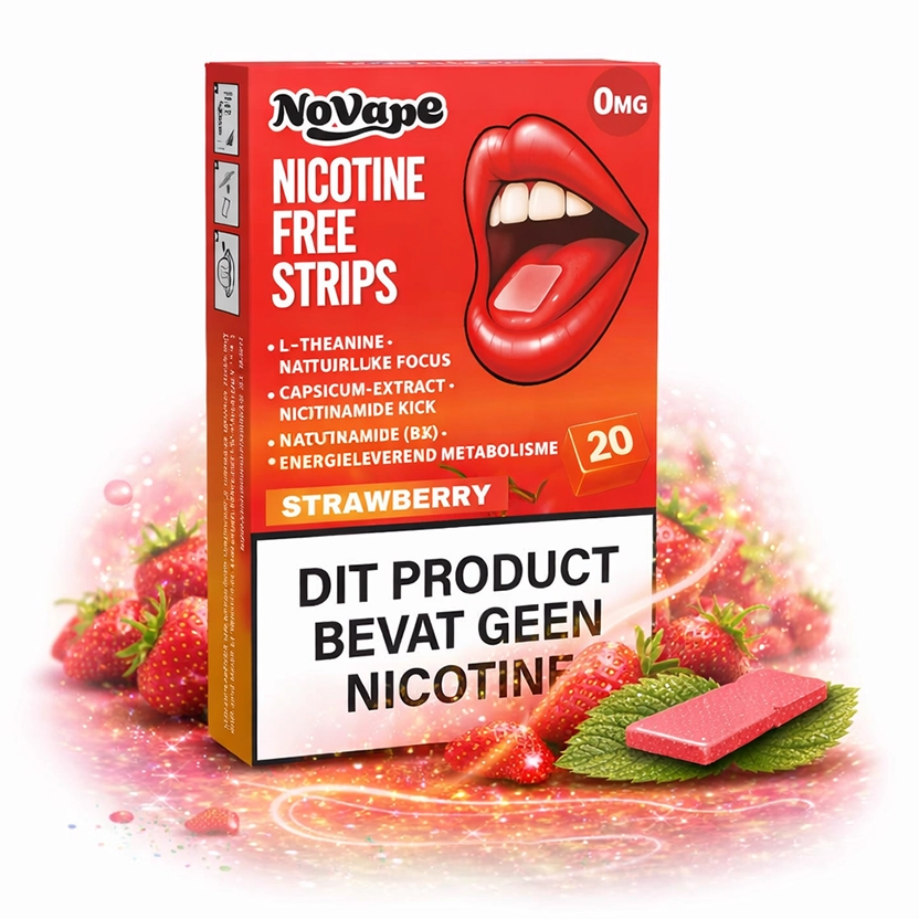 NOVAPE - Nicotine FREE Strips - Strawberry - 1 x 20Pcs