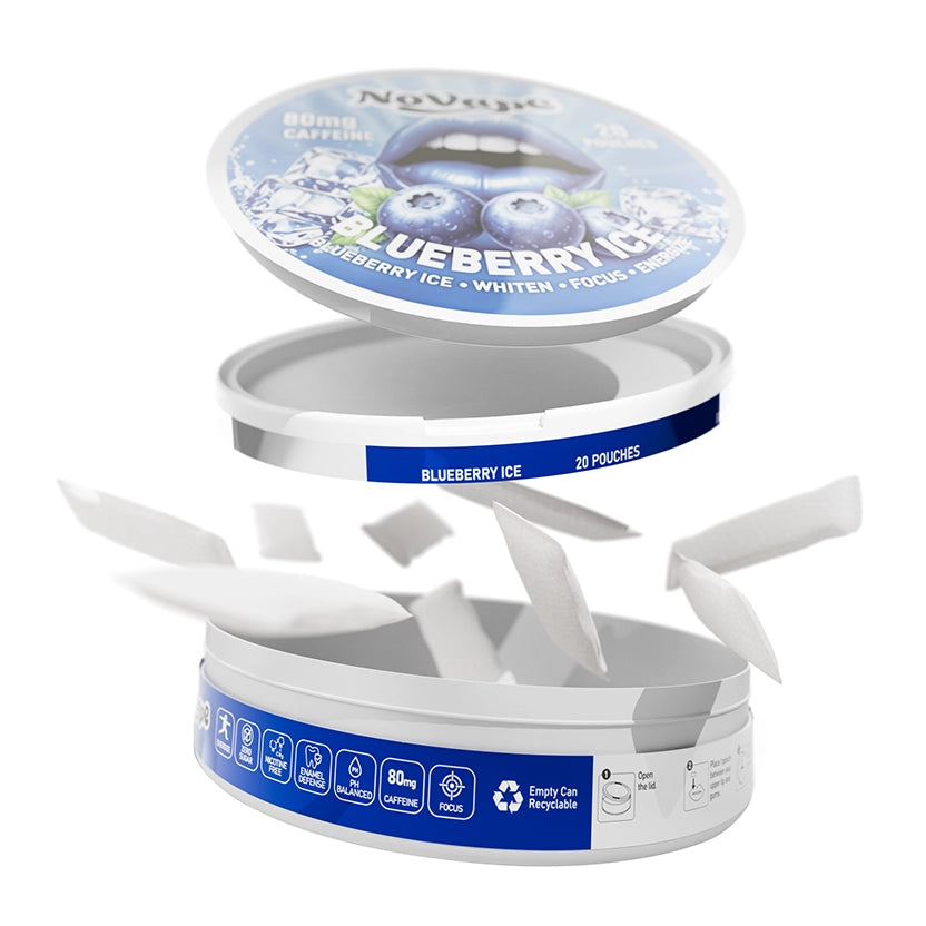 NOVAPE CAFEINE POUCHES - BLUEBERRY ICE - 80MG - 20 Pcs