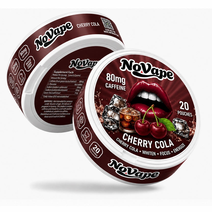 NOVAPE CAFEINE POUCHES - CHERRY COLA - 80MG - 20 Pcs