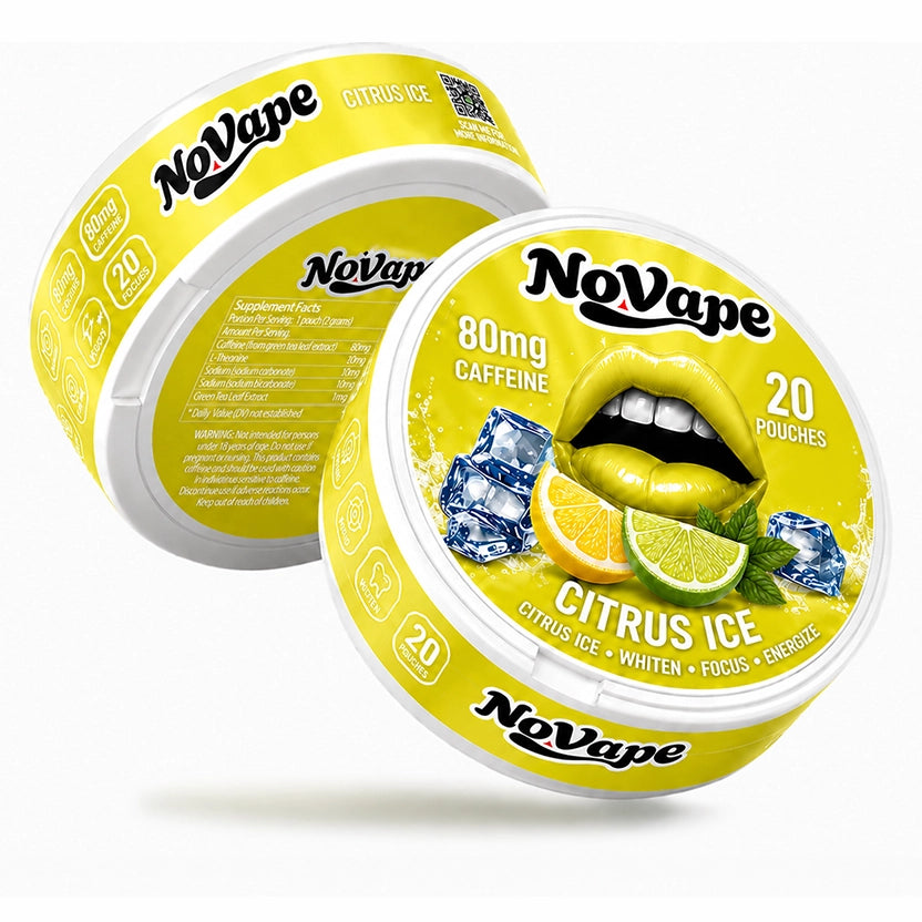 NOVAPE CAFEINE POUCHES - CITRUS ICE - 80MG - 20 Pcs