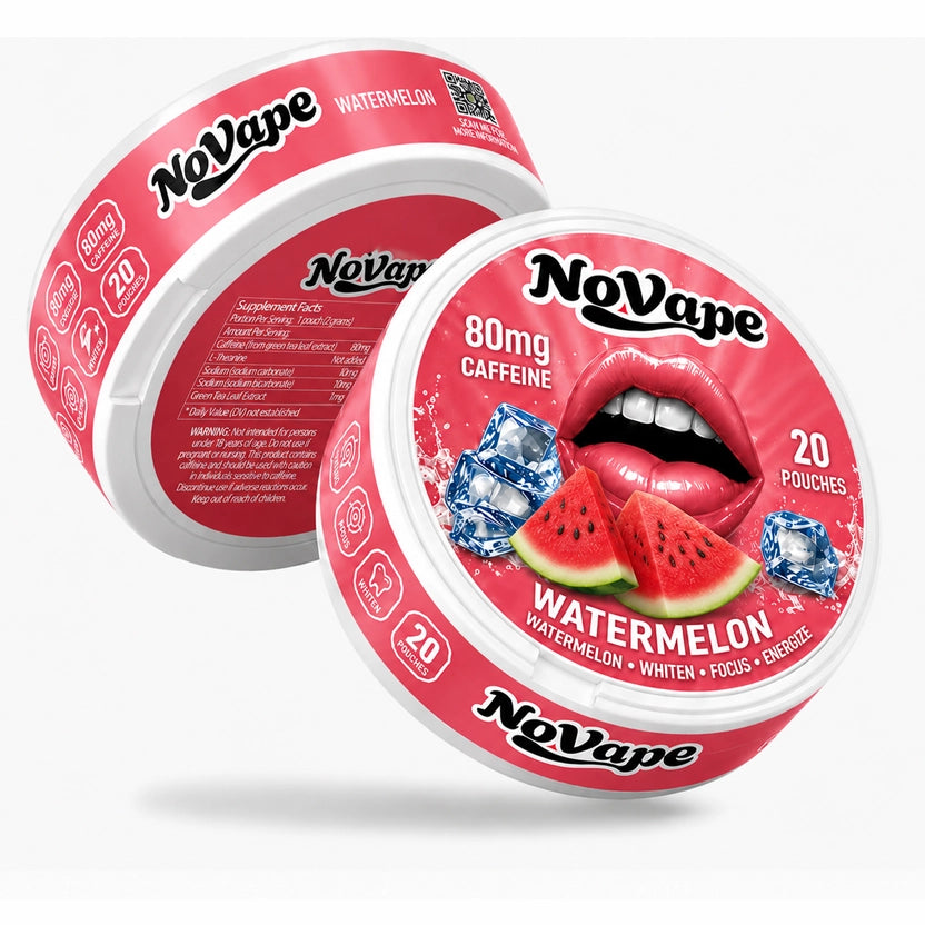 NOVAPE CAFEINE POUCHES - WATERMELON - 80MG - 20 Pcs