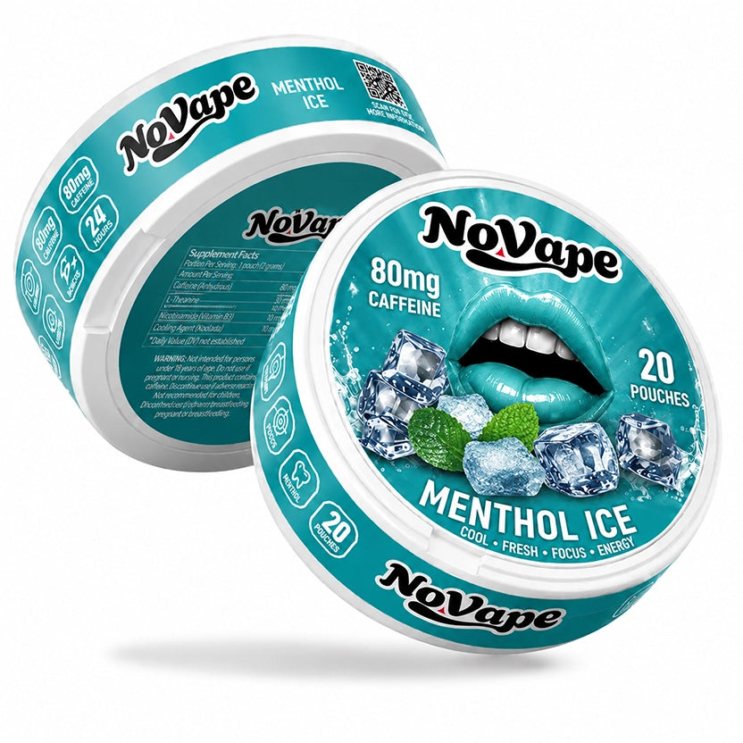 NOVAPE CAFEINE POUCHES - MENTHOL ICE - 80MG - 20 Pcs