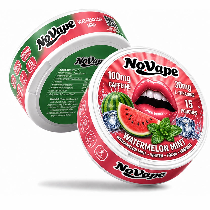 NOVAPE WHITEN POUCHES - WATERMELON MINT - 100MG - 15 Pcs