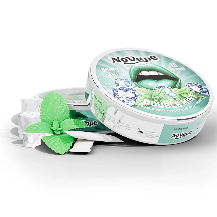 NOVAPE CAFEINE POUCHES - DOUBLE MINT - 80MG - 20 Pcs