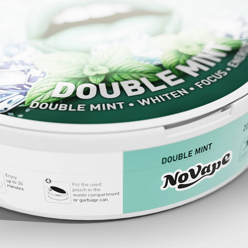 NOVAPE CAFEINE POUCHES - DOUBLE MINT - 80MG - 20 Pcs
