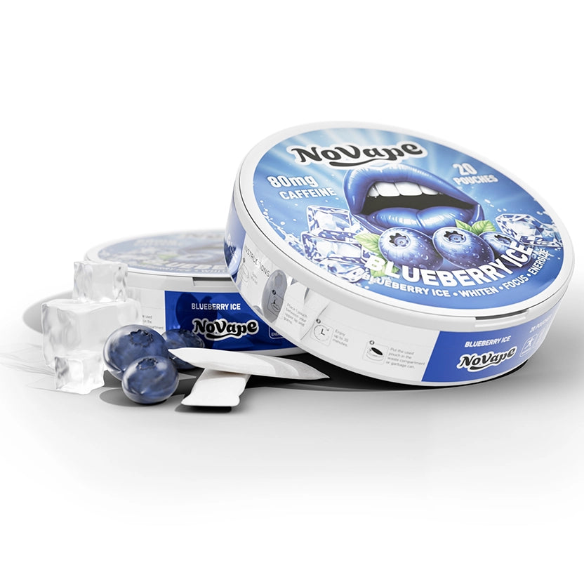 NOVAPE CAFEINE POUCHES - BLUEBERRY ICE - 80MG - 20 Pcs