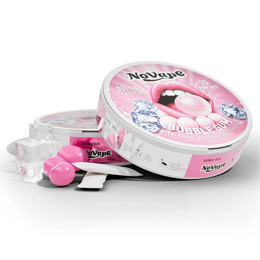NOVAPE CAFEINE POUCHES - BUBBLE GUM - 80MG - 20 Pcs