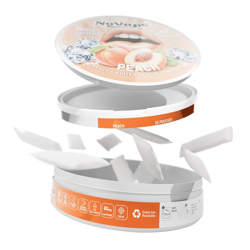 NOVAPE CAFEINE POUCHES - PEACH - 80MG - 20 Pcs