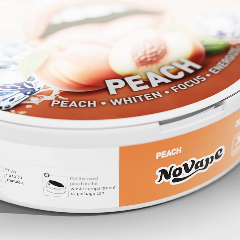 NOVAPE CAFEINE POUCHES - PEACH - 80MG - 20 Pcs