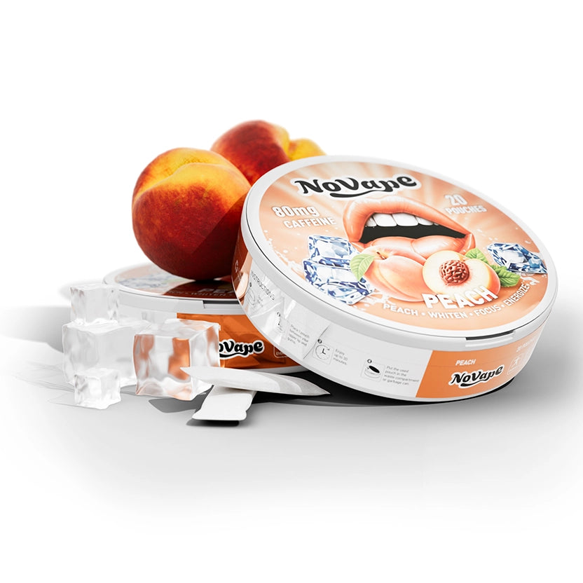 NOVAPE CAFEINE POUCHES - PEACH - 80MG - 20 Pcs